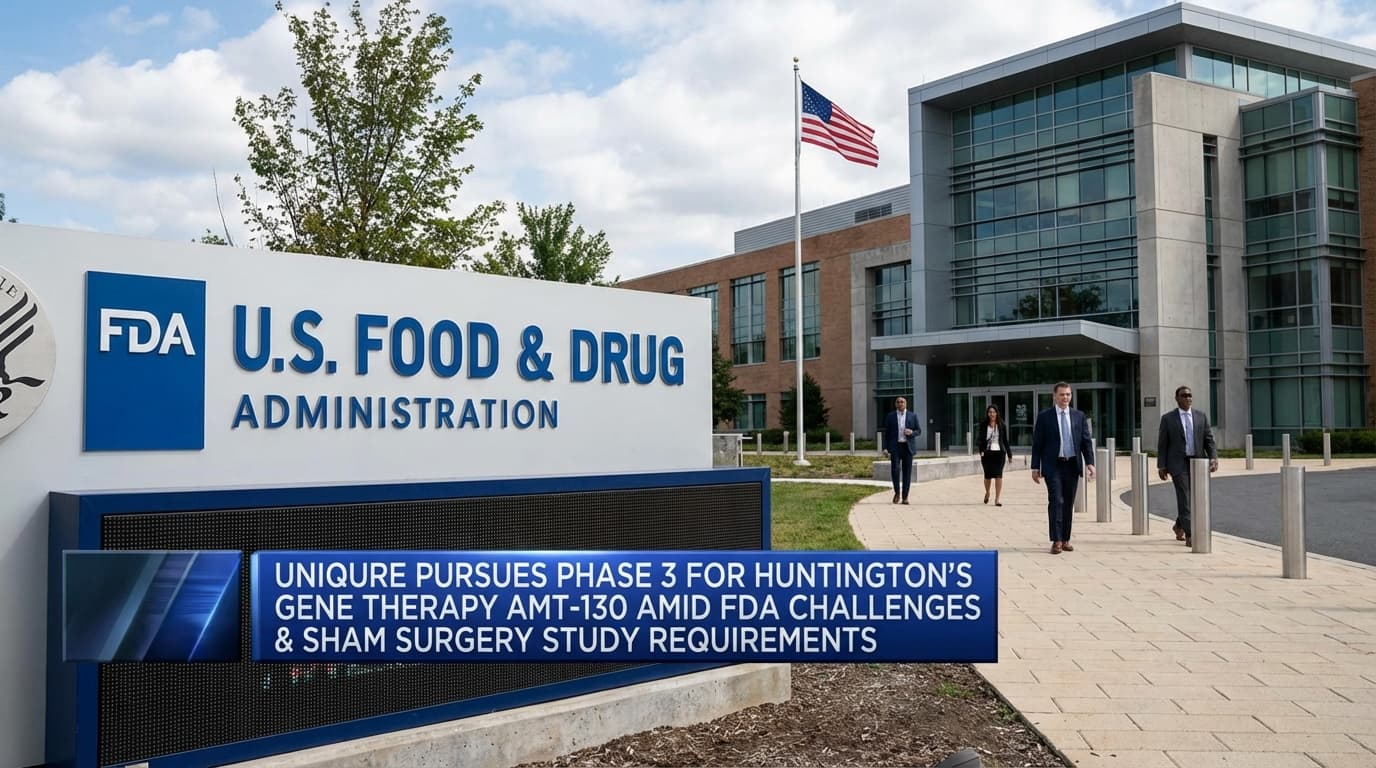 UniQure Pursues Phase 3 for Huntington’s Gene Therapy Amid FDA Challenges