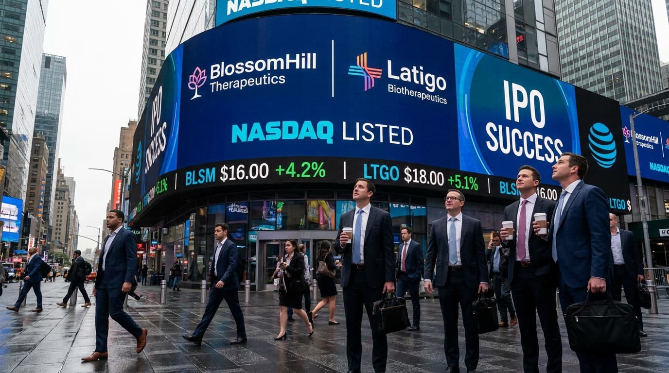 BlossomHill And Latigo Price Nasdaq IPOs Above Initial Targets, Extending 2026 Biotech Listing Rebound