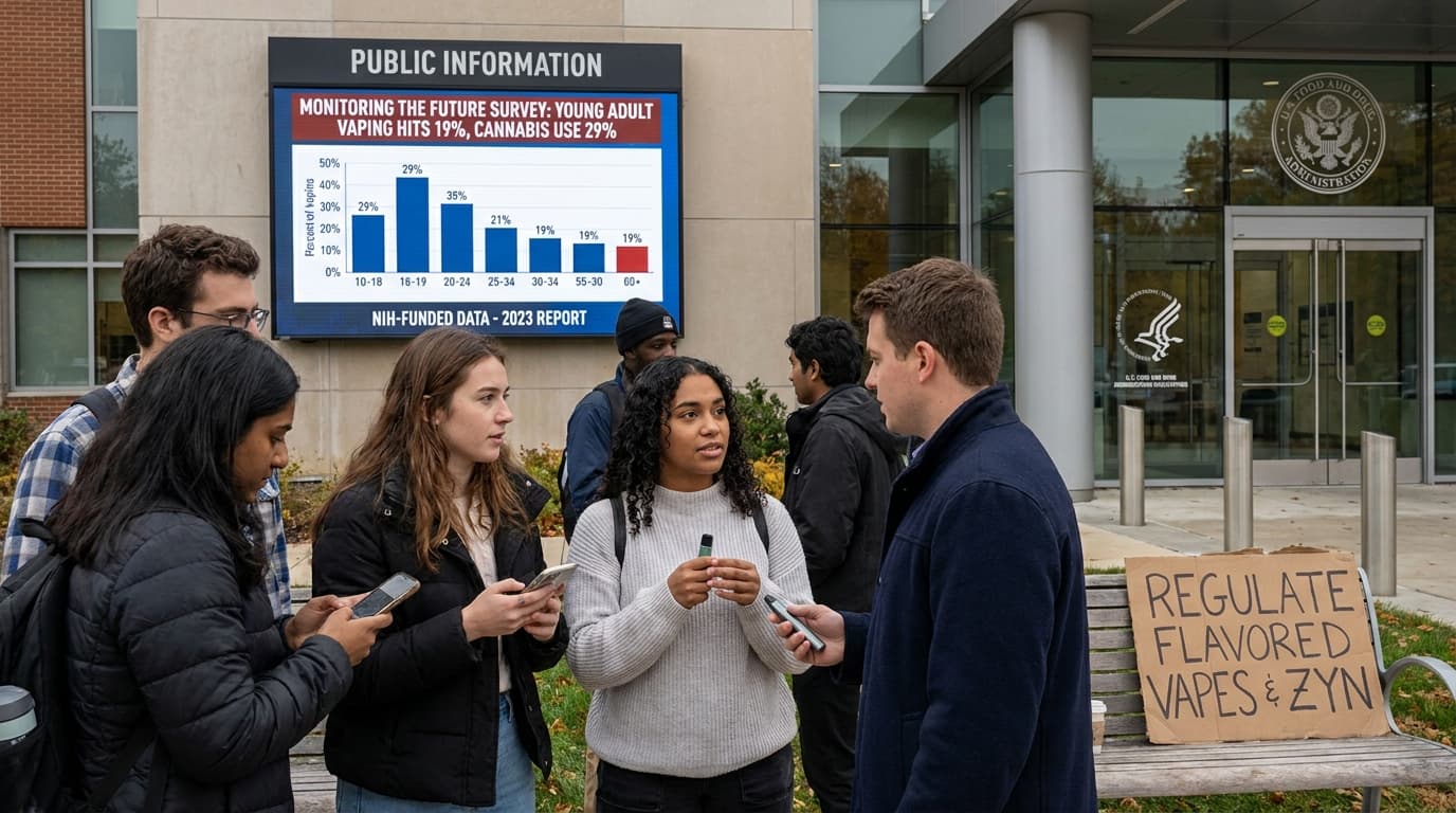 Vaping And Cannabis Reach Record Or Near-Record Use Among Young Adults, As Survey Shows 19% Nicotine Vaping